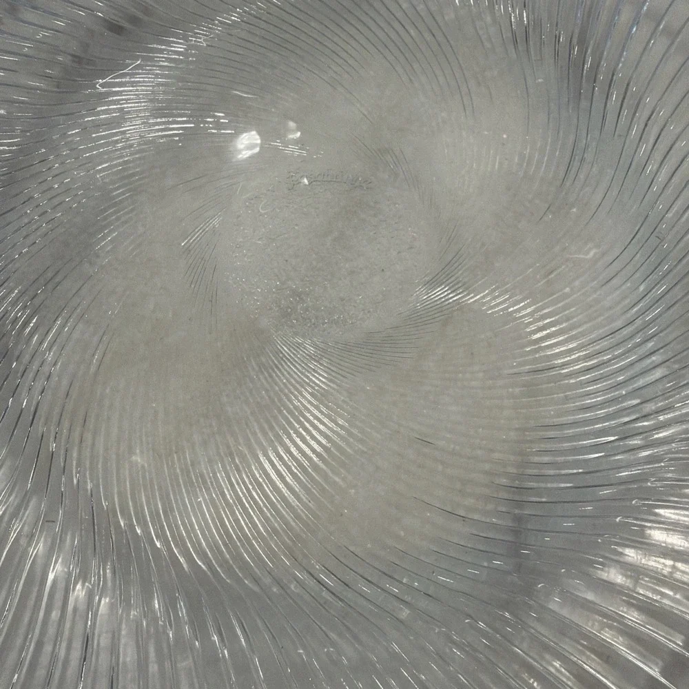 Pasabahce Platter Clear Glass Swirl Round Made in Turkey